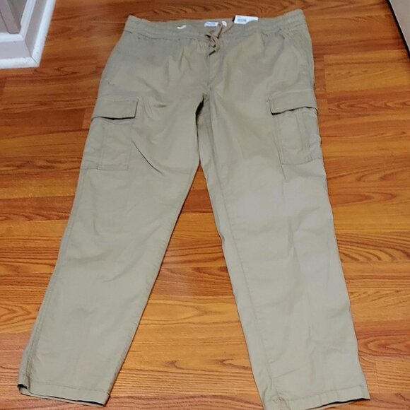 Sonoma Brand New Tan Slim Mens Cargo Pants SZ L 6 Pockets Pull On - Picture 8 of 9